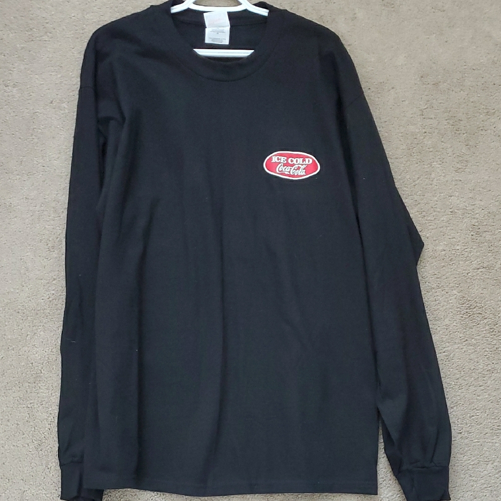 Vintage Hanes Beefy Tee Coca Cola Black Cotton Long Sleeve Tee Sz XL Y2K 90's - Picture 7 of 10